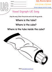 ue-vowel-digraph-song-worksheet